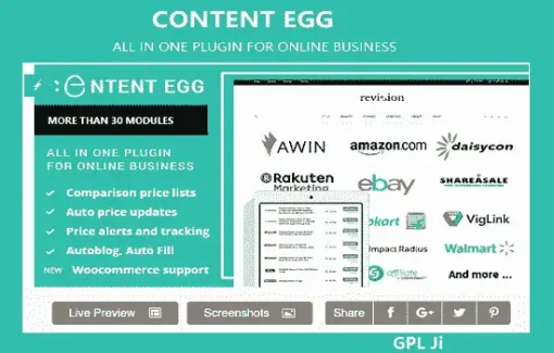 Content Egg Pro GPL – All in one plugin for Affiliate, Price Comparison, Deal sites
