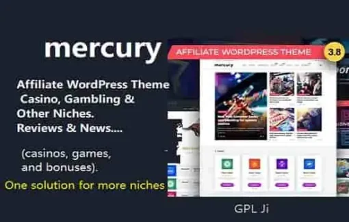 Mercury Theme GPL – Affiliate, Casino, Gambling & Other Niches