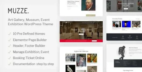 Muzze Theme GPL v1.6.4 – Museum Art Gallery Exhibition Websites