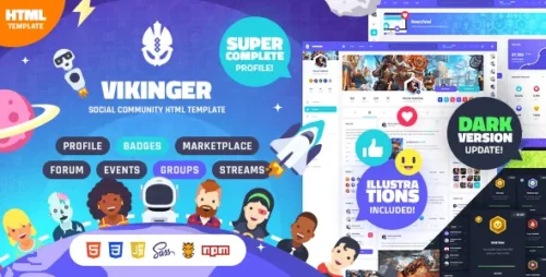 Vikinger Theme GPL v1.9.22 – BuddyPress and GamiPress Social Community