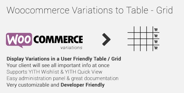 Woocommerce Variations to Table Grid GPL v1.5.11 Woocommerce Variations to Table Grid GPL v1.5.11