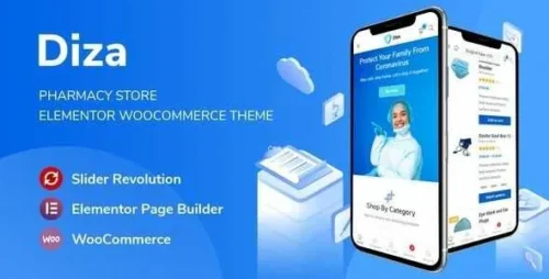 Diza Theme GPL v1.3.4 – Pharmacy Store Elementor WooCommerce Websites