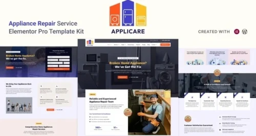 Applicare Home Appliance Repair Services Elementor Pro Template Kit GPL v1.0